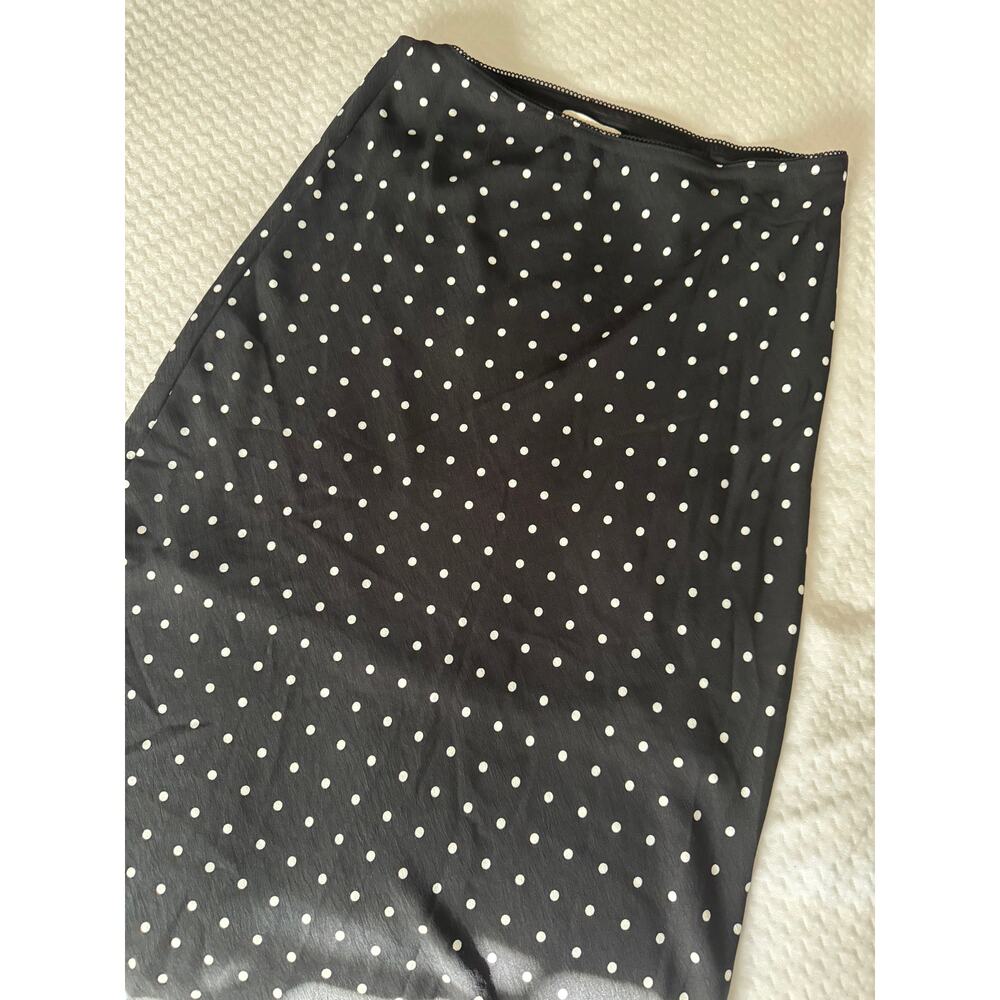AEROPOSTALE Women Large‎ Polka Dot Midi Skirt Black White